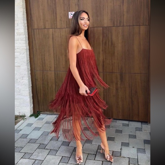 Zara strappy fringed dress 2712/835 286/019 - Picture 10 of 12